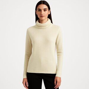 Banana Republic turtleneck lightweight alpaca blend minimalist sweater L cream
